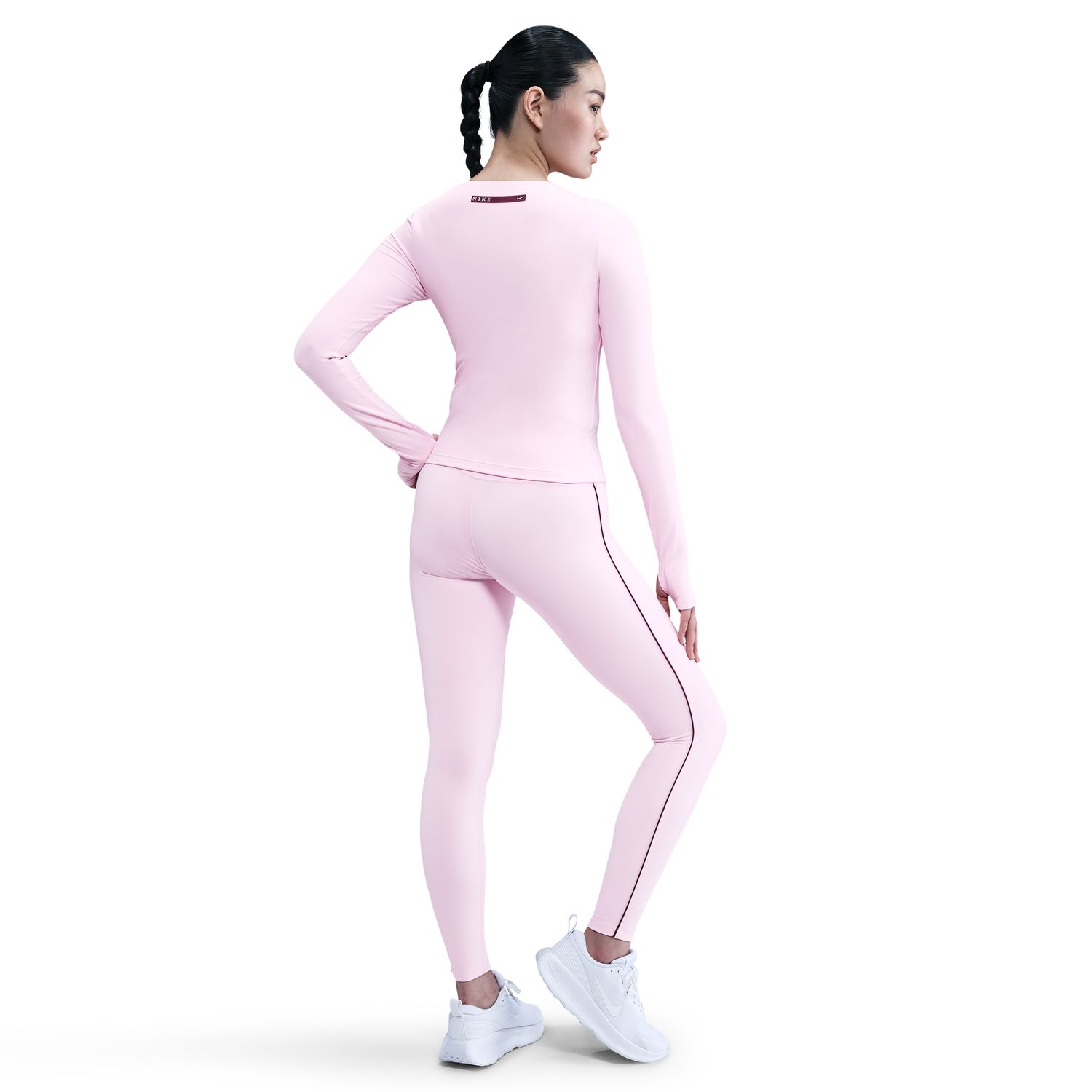 Calças de malha de mulher One Nike Rosa-2