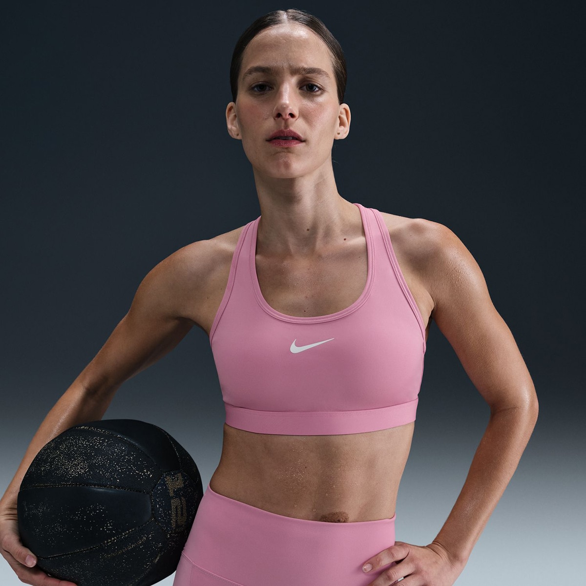 Top de Mulher Swoosh Medium Support Rosa-3