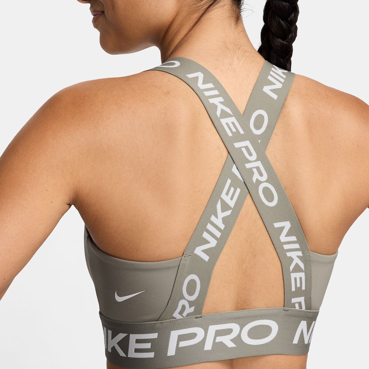Top de mulher Pro Nike Caqui-3