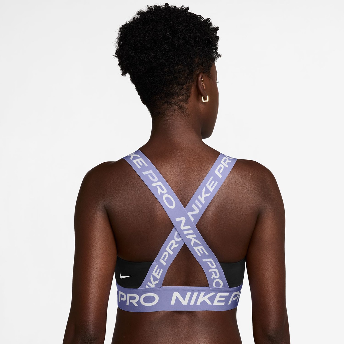 Top de mulher Pro Nike Preto / Roxo-2