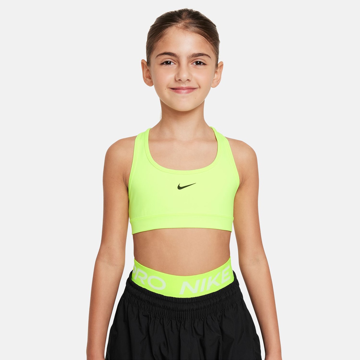Top de menina Swoosh Nike Amarelo-1