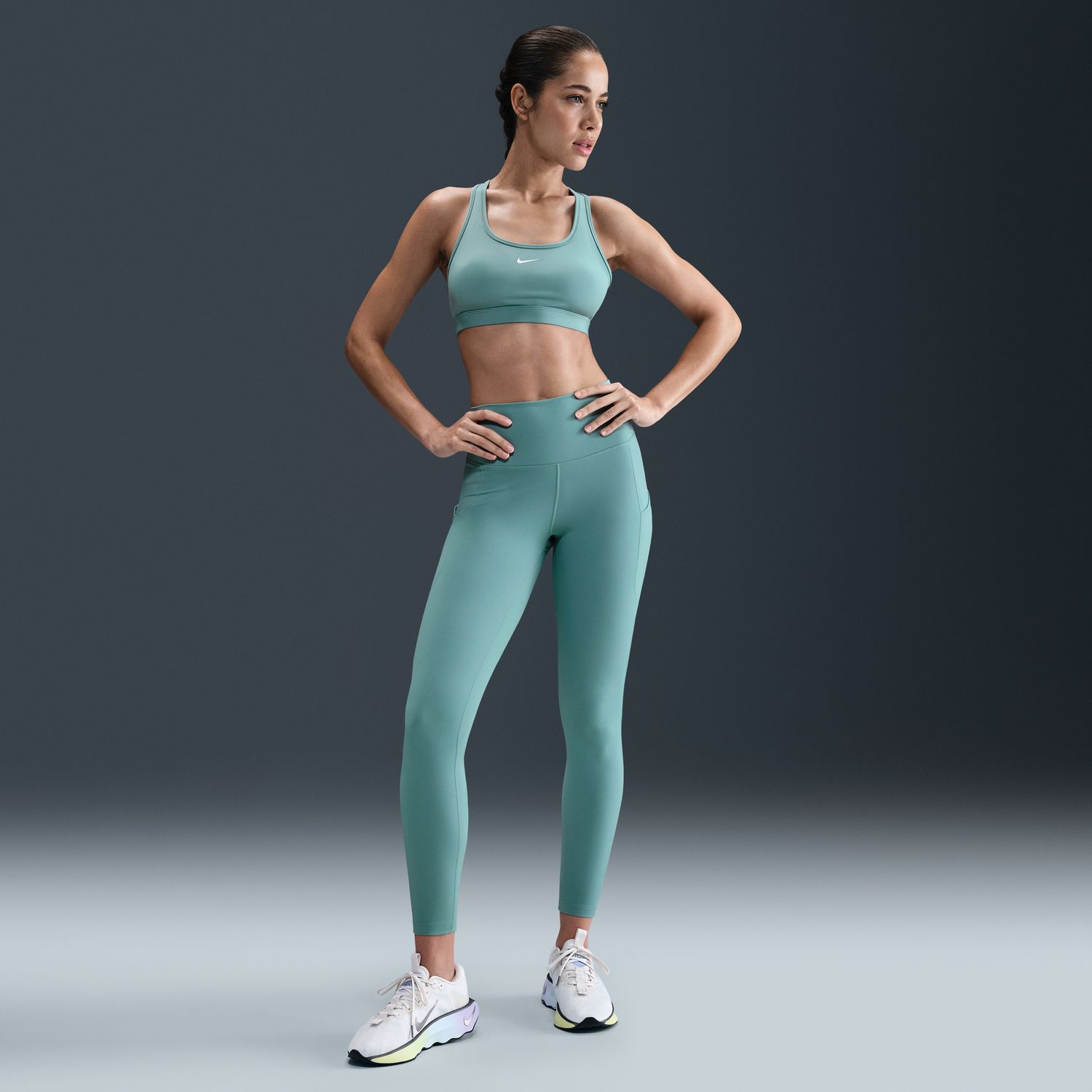 Top de Mulher Swoosh Light Support Azul-7