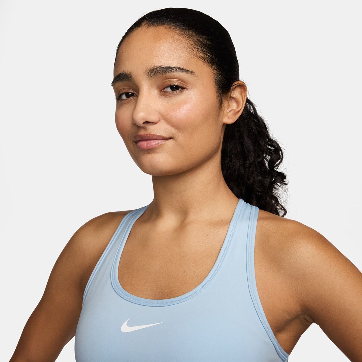 Top de Mulher Swoosh Medium Support Azul-3