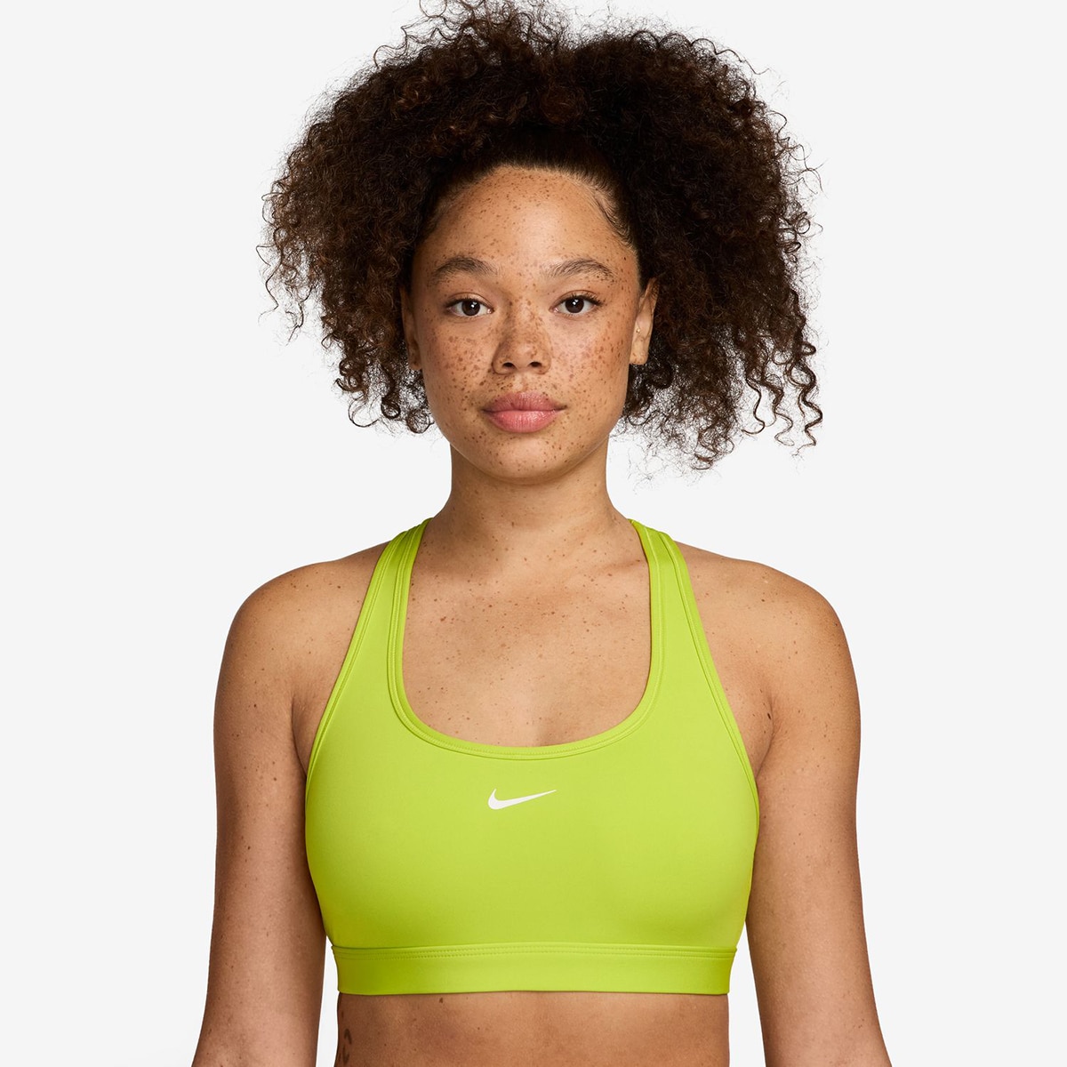 Top de Mulher Swoosh Light Support Amarelo-1