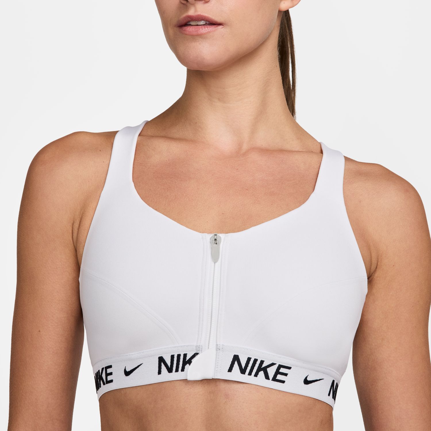 Top de Mulher Indy High Support Zip Bra Branco-3