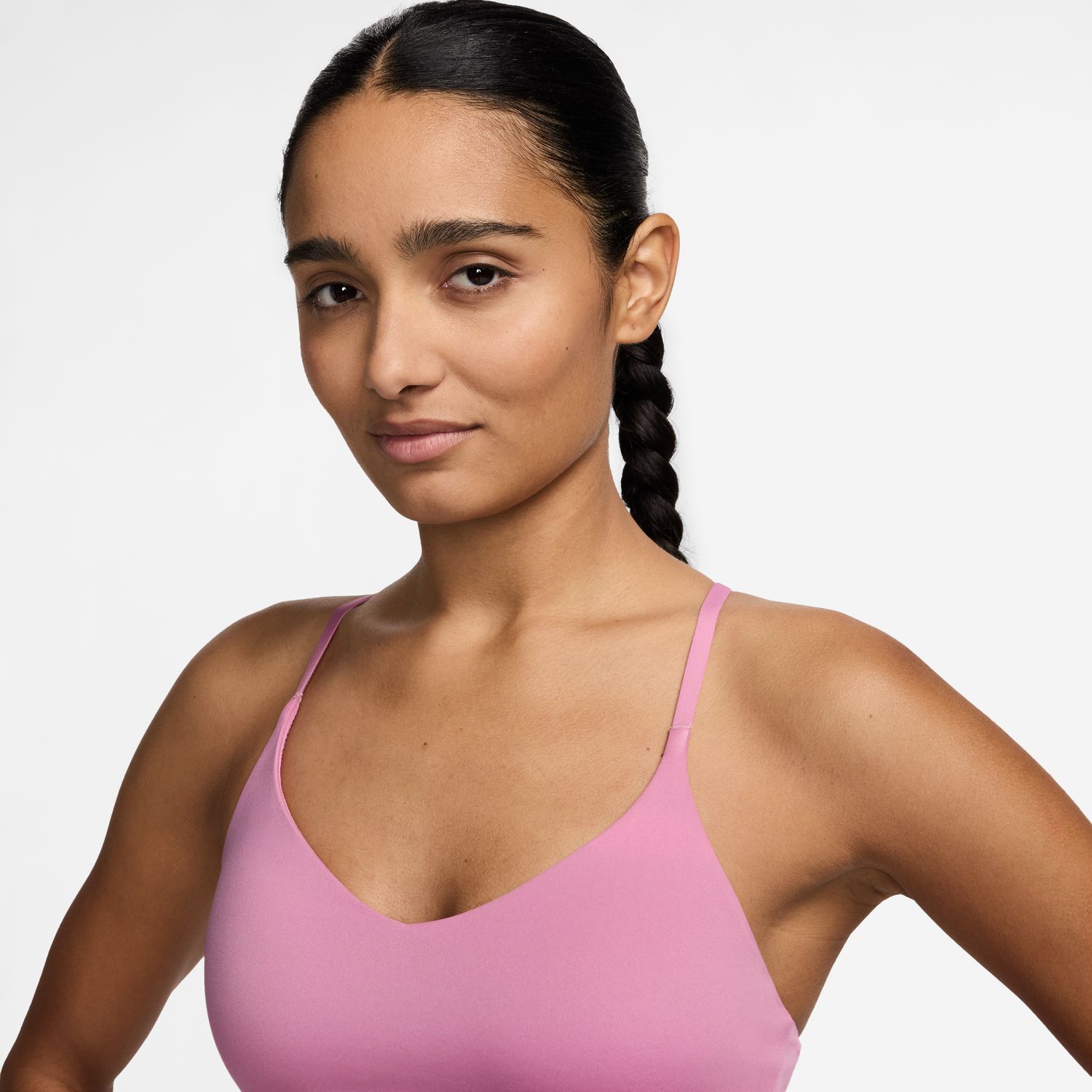 Top de Mulher W Nk DF Indy Lgt Spt Bra Vermelho-3