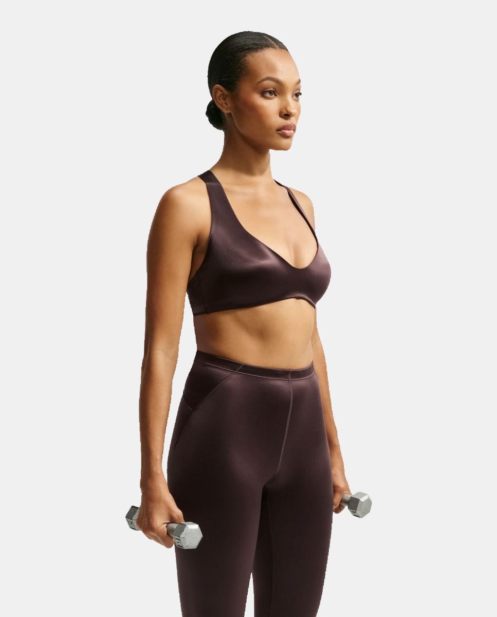 Top de mujer Satin Shine Bra NikeSKIMS - Marrón oscuro Marrón oscuro-5