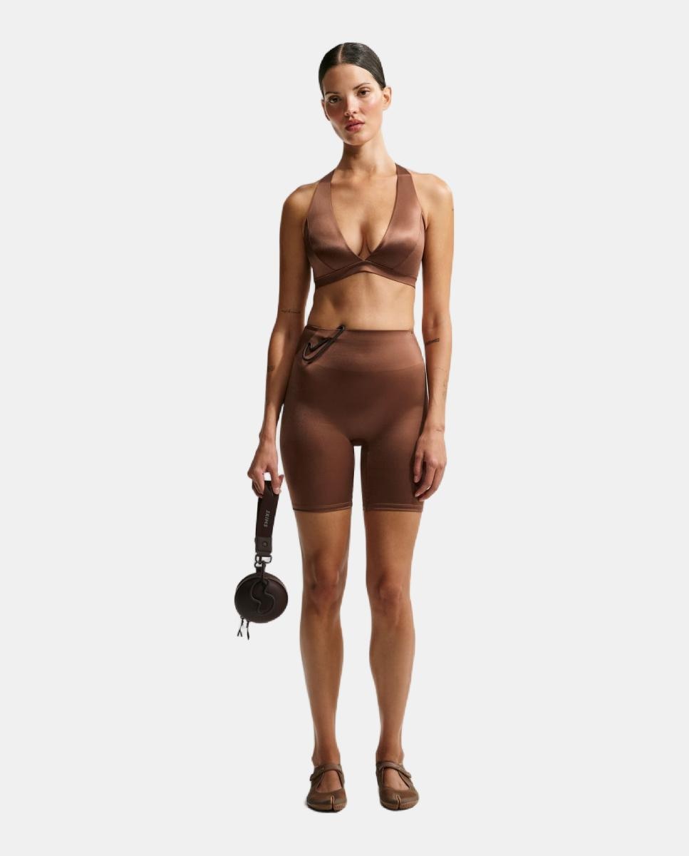 Imagen 0 de Top de mujer Satin Shine Bra NikeSKIMS Marrón