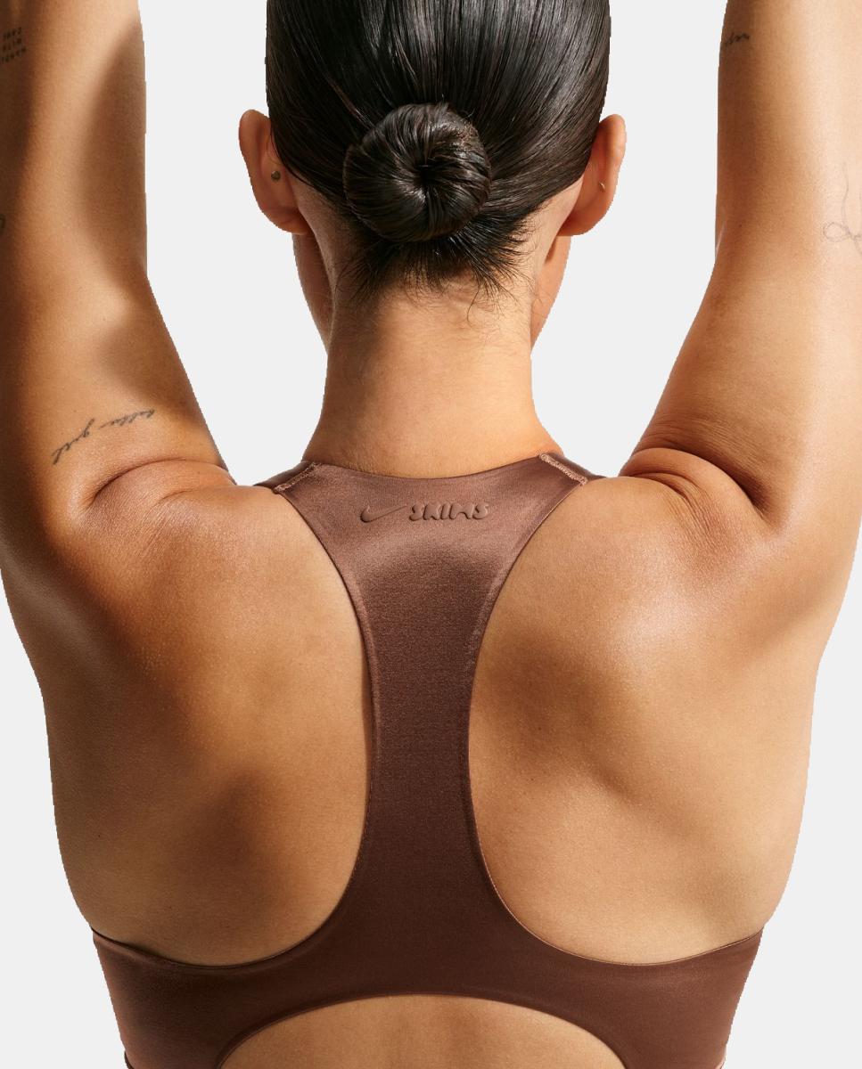 Top de mujer Satin Shine Bra NikeSKIMS - Marrón Marrón-4
