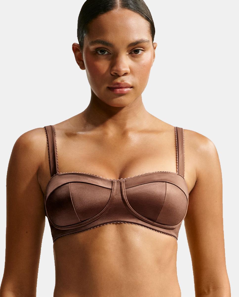 Imagen 3 de Top de mujer Satin Shine Bra NikeSKIMS - Marrón Marrón