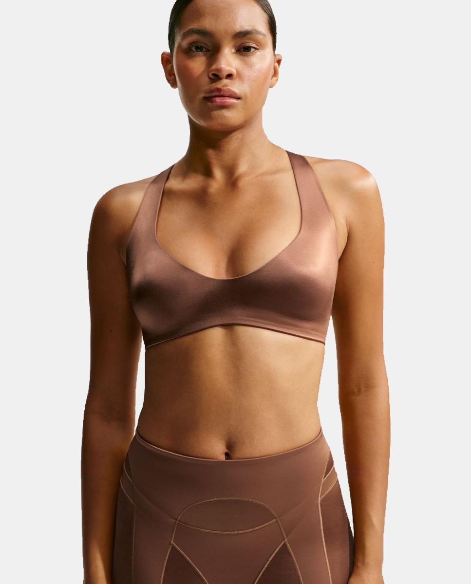 Top de mujer Satin Shine Bra NikeSKIMS - Marrón Marrón-3