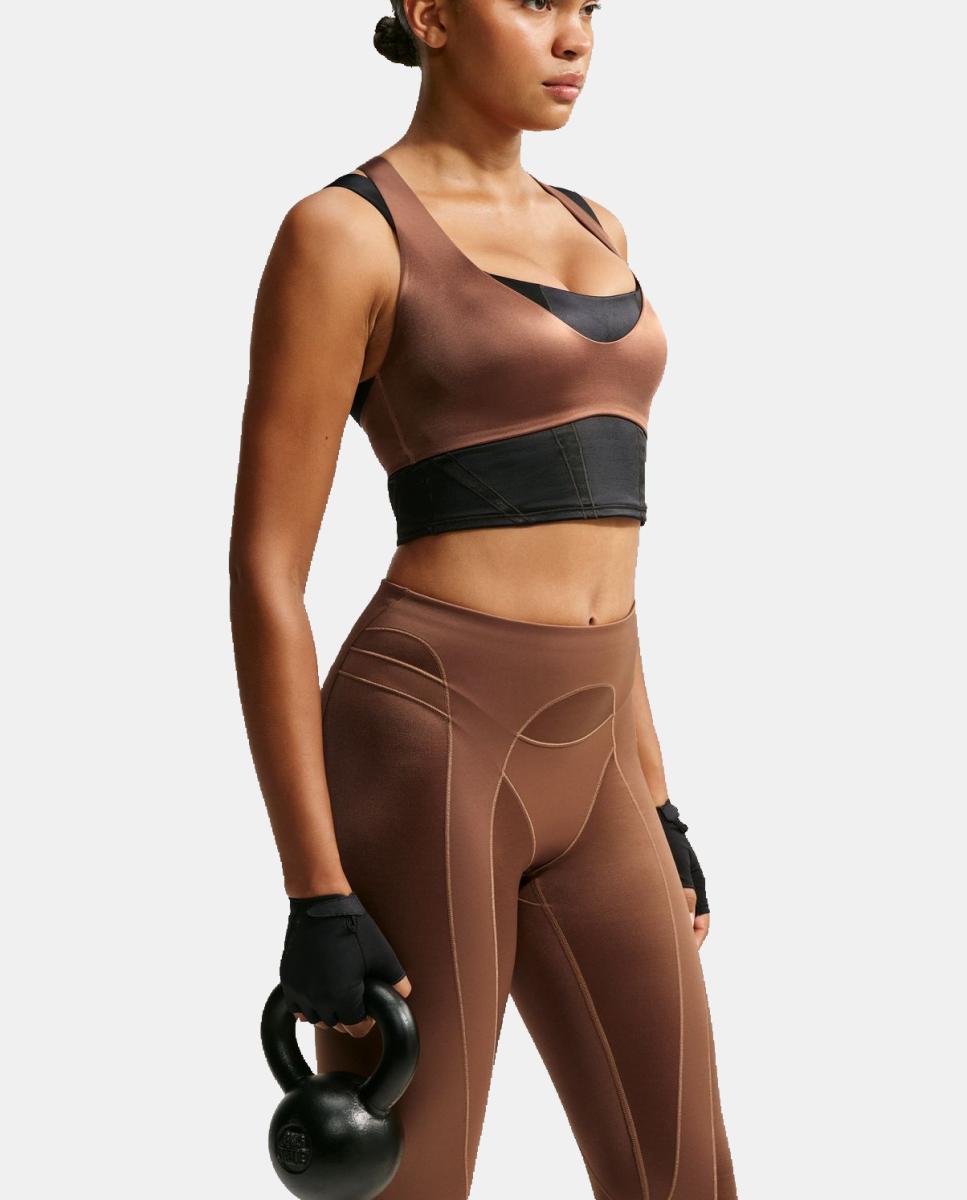 Top de mujer Satin Shine Bra NikeSKIMS - Marrón Marrón-5