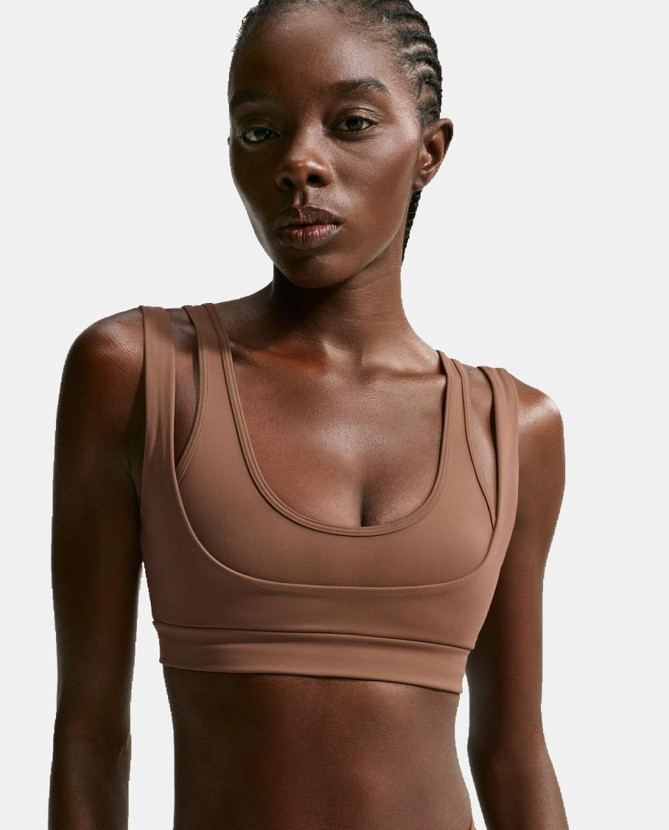 Top de mujer Matte Scoop Bra NikeSKIMS - Marrón Marrón-3