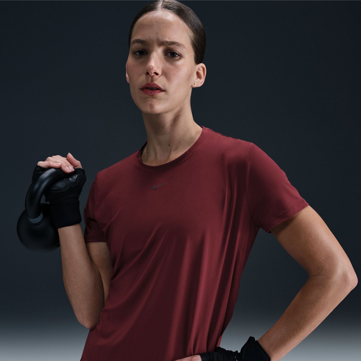 T-shirt de Mulher One Classic Grená-3