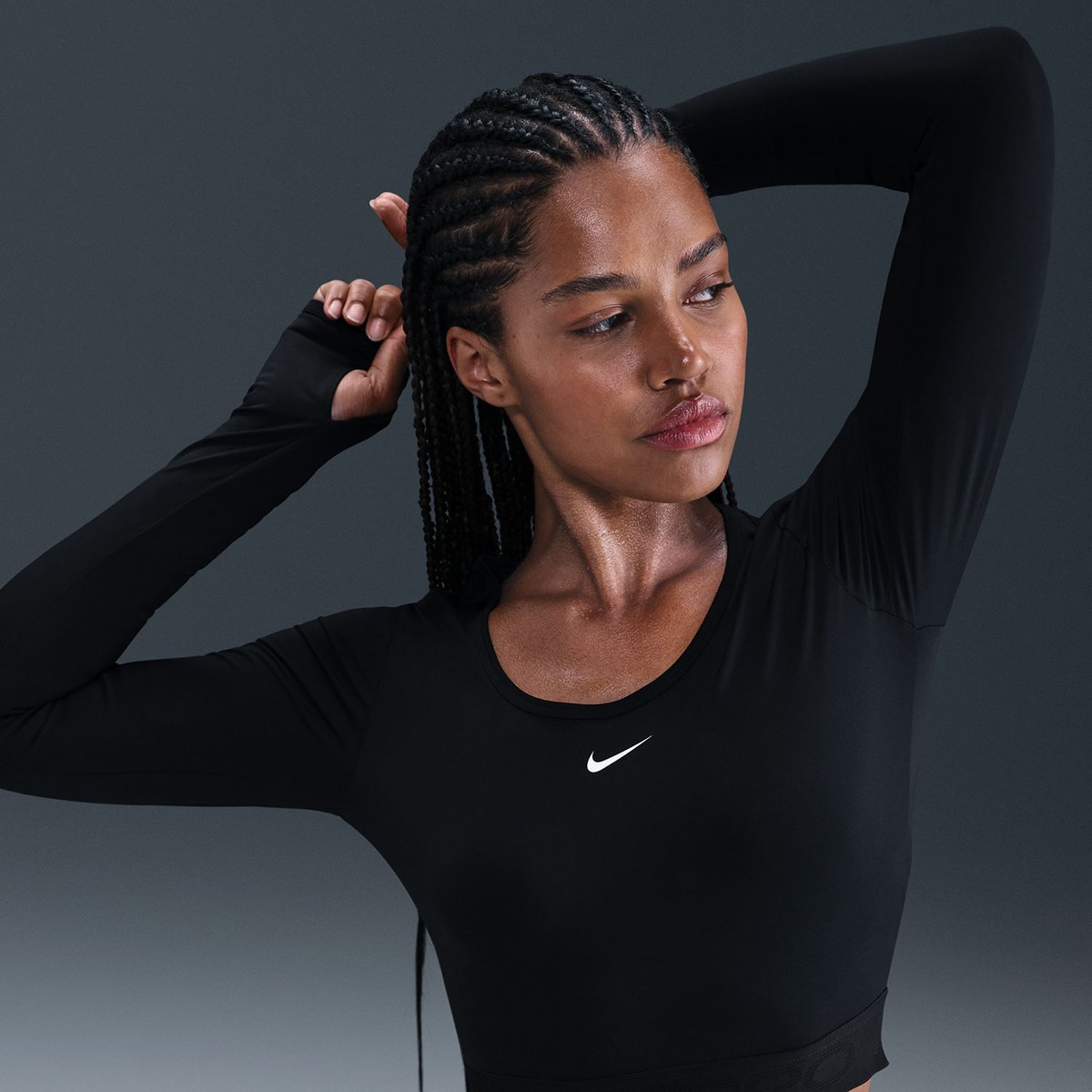 T-shirt de mulher Pro Nike Preto-4