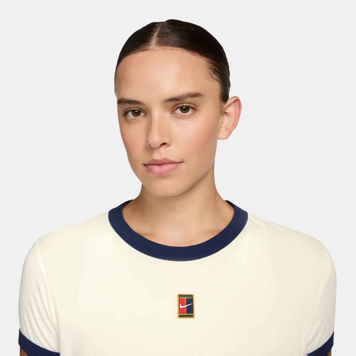 T-shirt de Training de Mulher W NK SS Tee Hrtg Rcqt Rngr Mod Branco-3