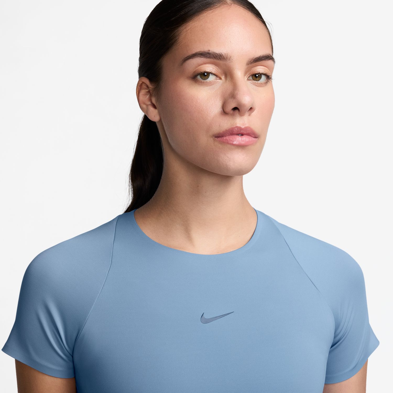 T-shirt de Mulher W Nk DF Universa SS Top Mesh Azul-3