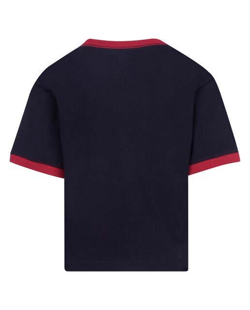 T-shirt de Menina Essentials Ringer Preto / Rosa-2