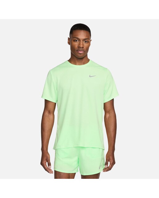 T-shirt de homem Miler Nike Verde-flúor-1