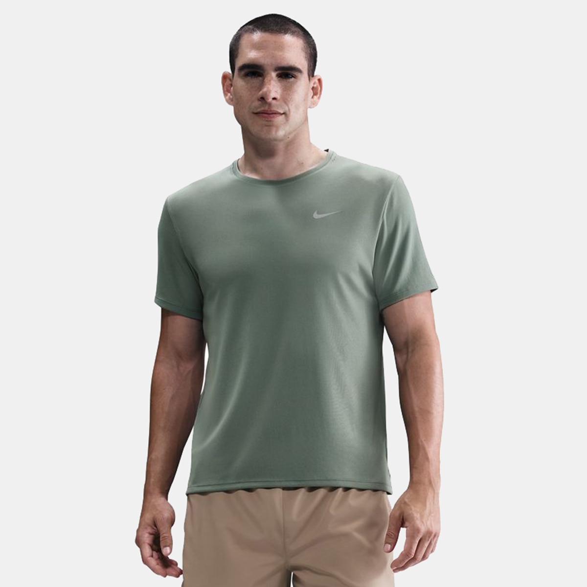 T-shirt de homem Miler Nike Verde-1