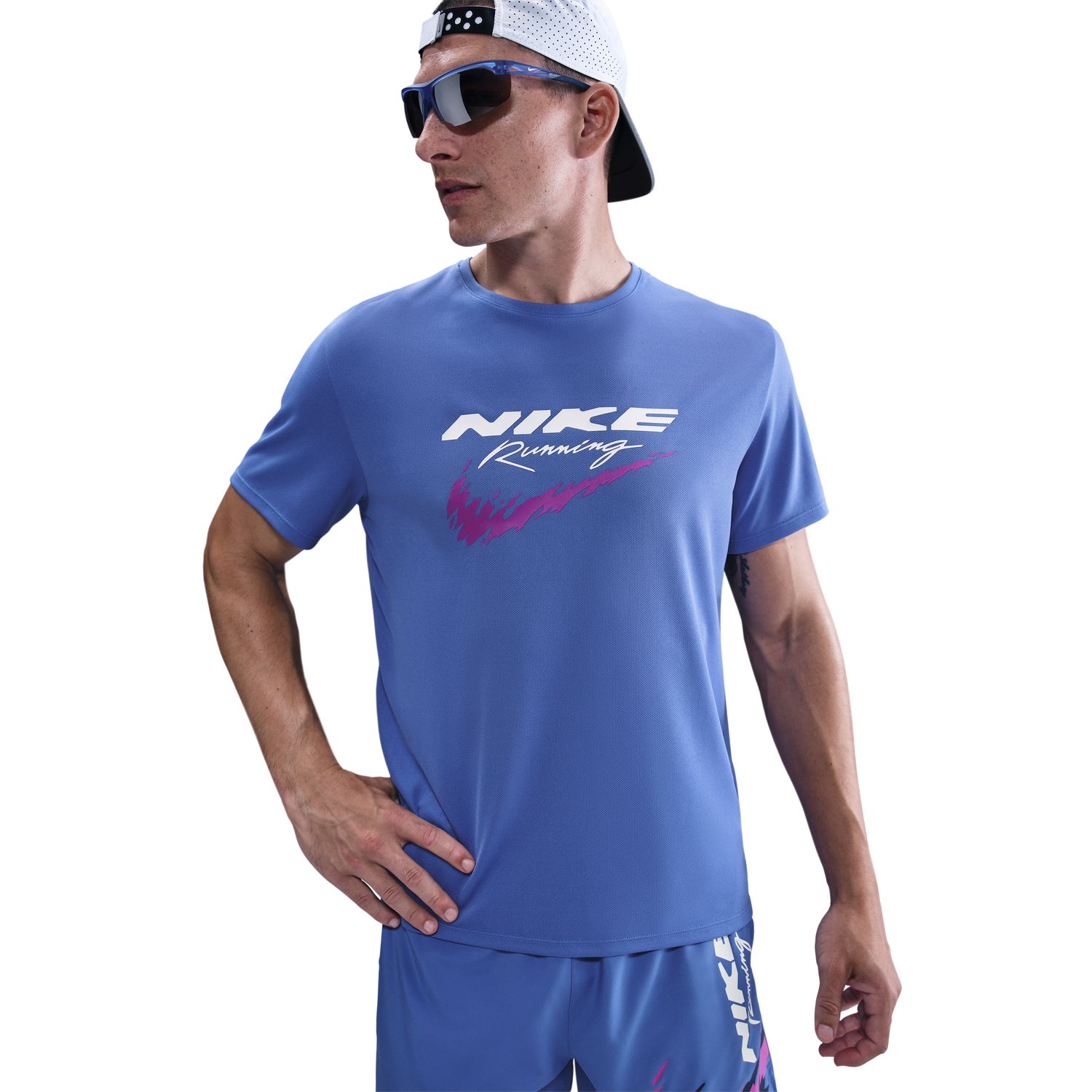 T-shirt de Homem Dri-FIT Miler Ss Azul-3