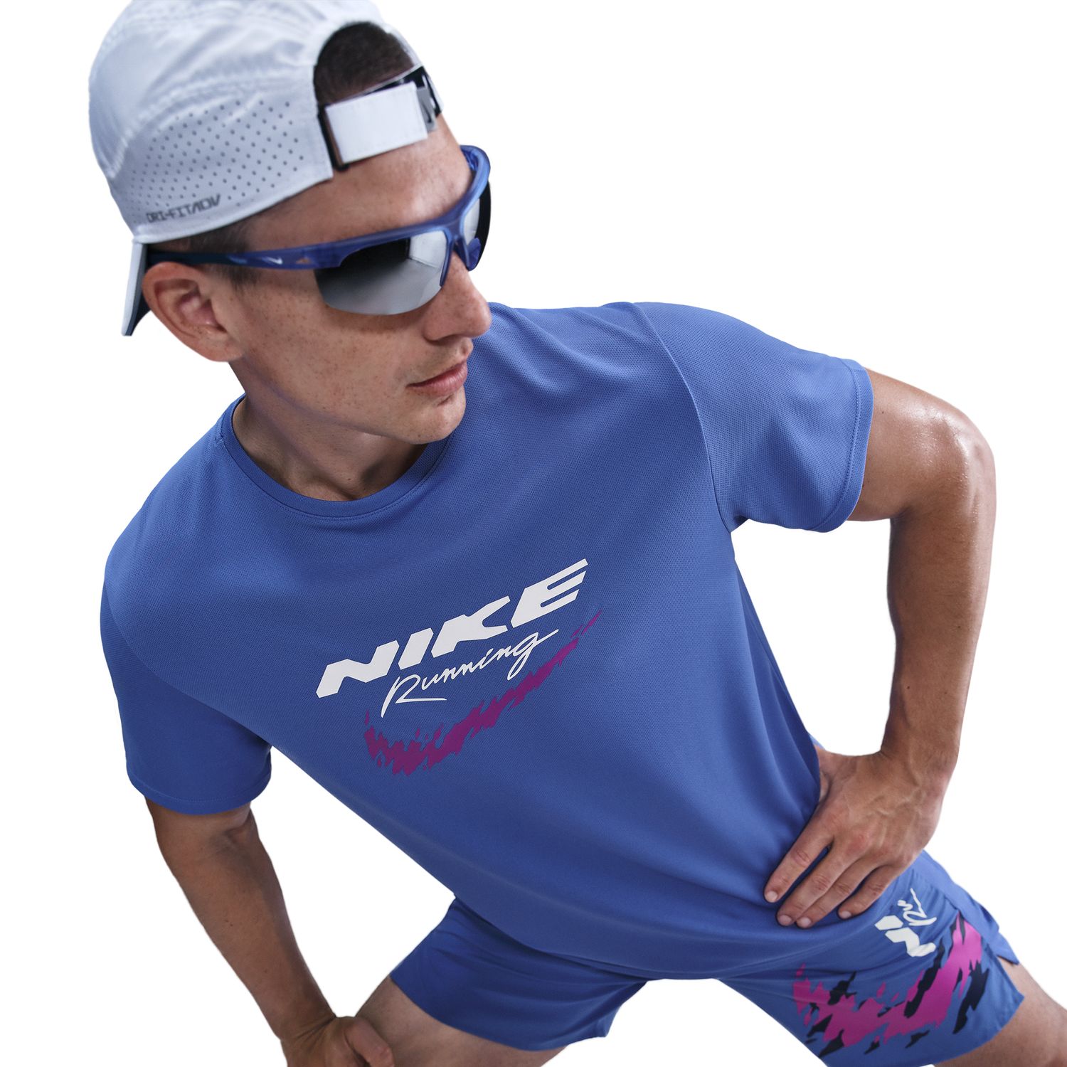 T-shirt de Homem Dri-FIT Miler Ss Azul-4