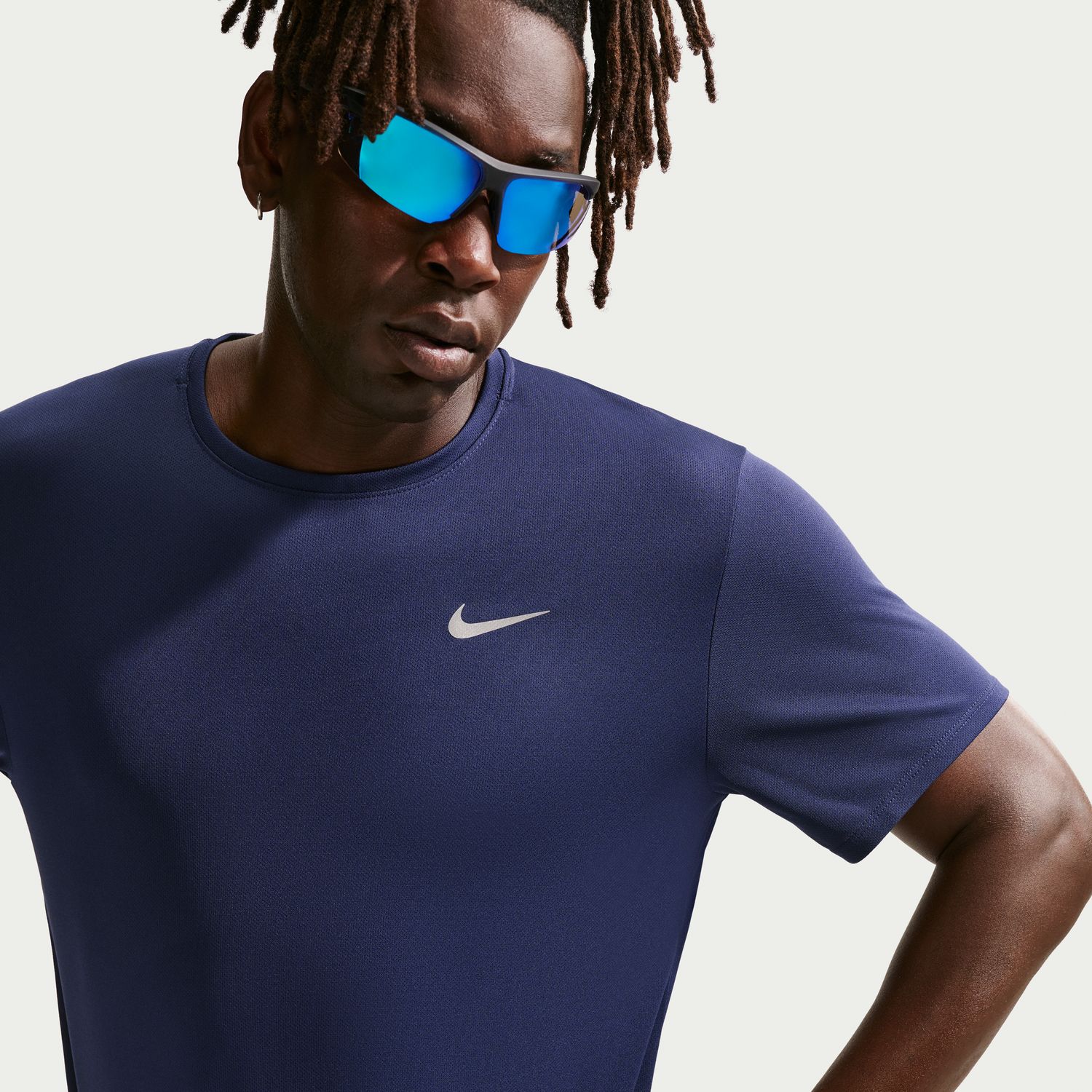 T-shirt de homem Miler Nike Azul-marinho-5