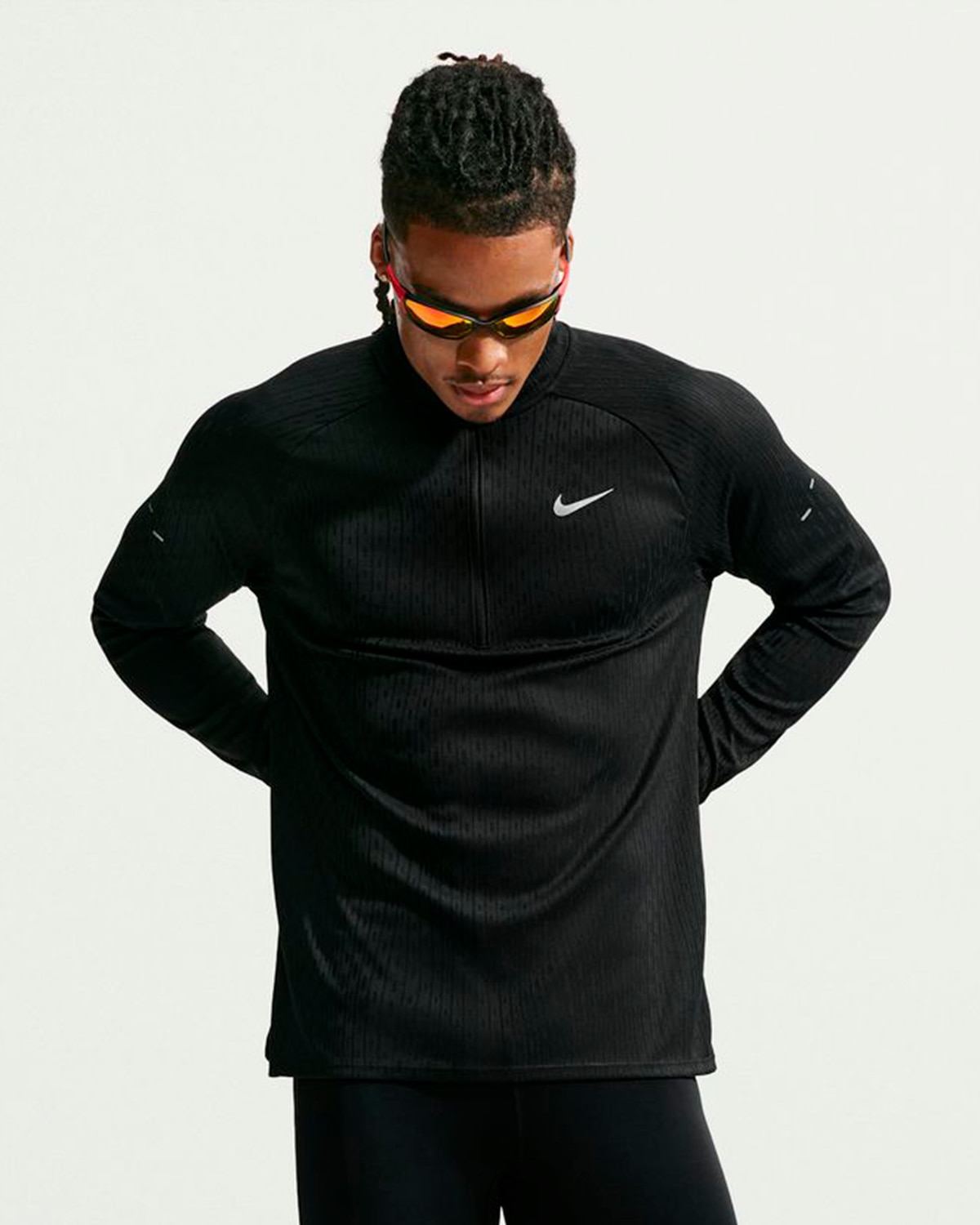 Camiseta de hombre M Nk Af Stride Hz Mdlyr Nike - Negro Negro-1