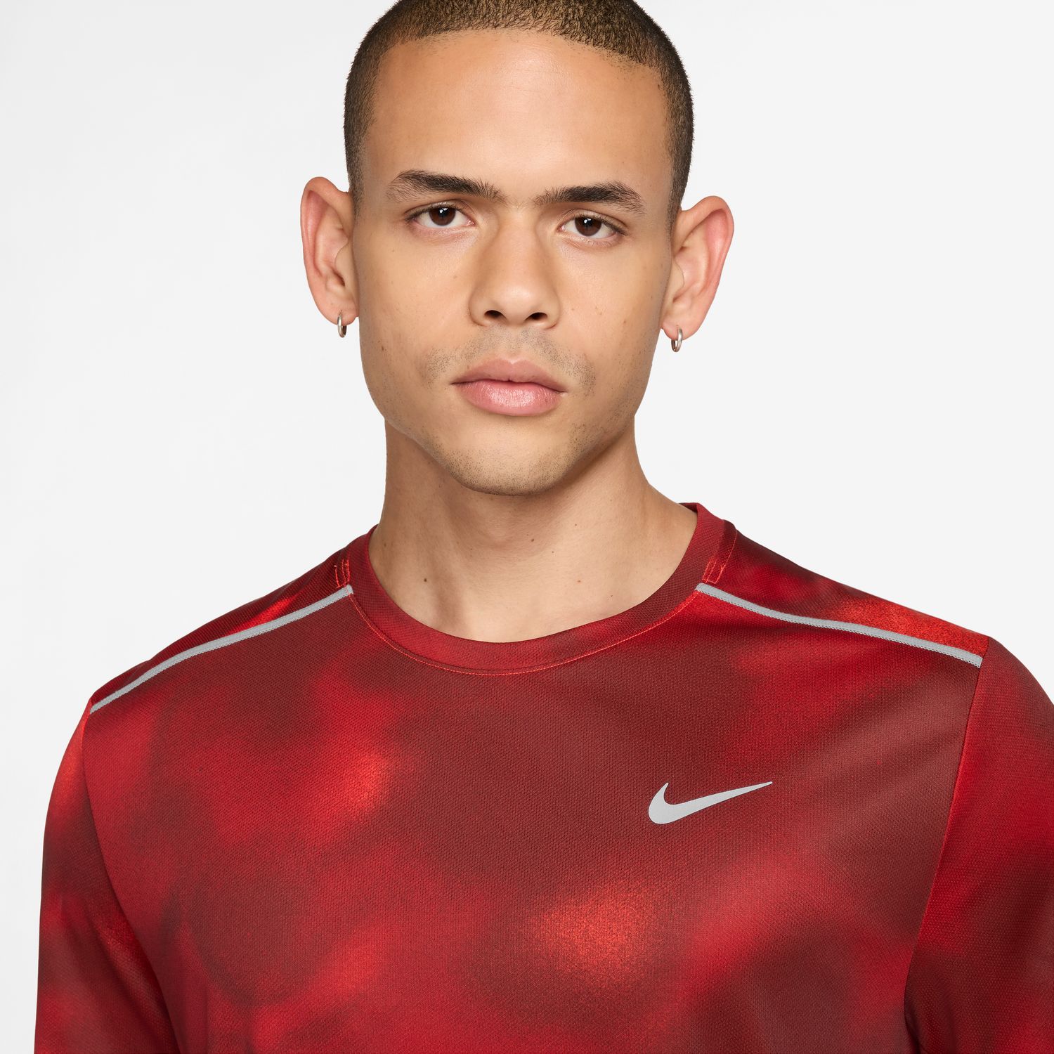 T-shirt de Homem M Nk DF Uv Miler Aop SS Vermelho-3