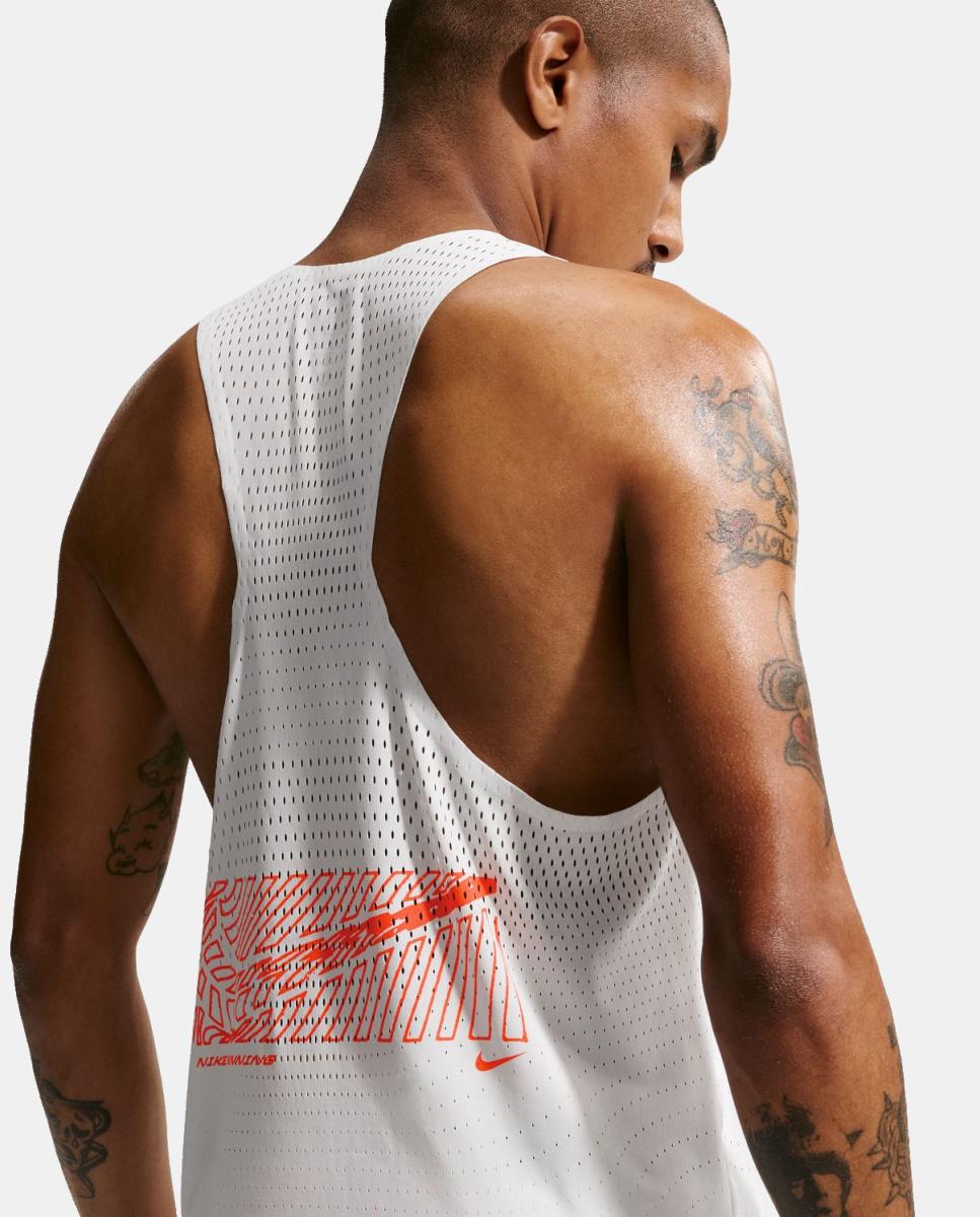 T-shirt de Homem M Nk Dfadv Aeroswift Gfx Snglt Branco-2