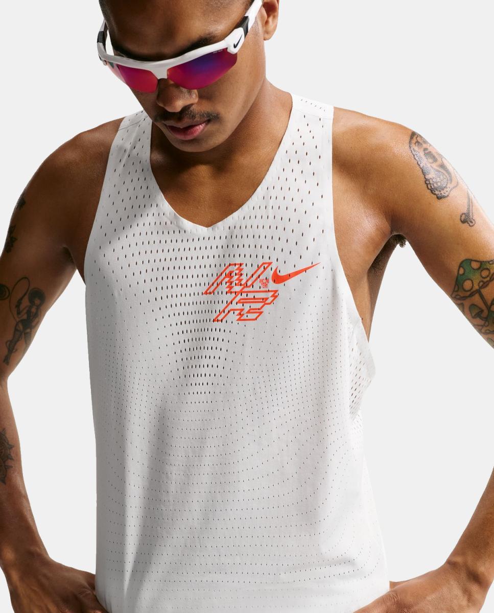 T-shirt de Homem M Nk Dfadv Aeroswift Gfx Snglt Branco-3