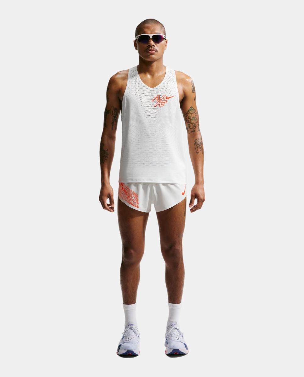 T-shirt de Homem M Nk Dfadv Aeroswift Gfx Snglt Branco-4