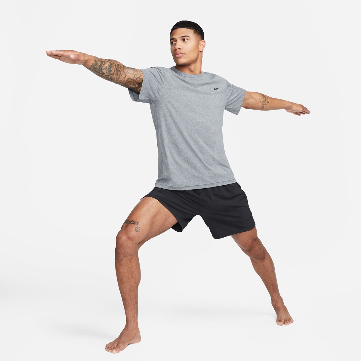 T-shirt de Training de Homem M NK DF UV Hyverse SS Cinzento-4
