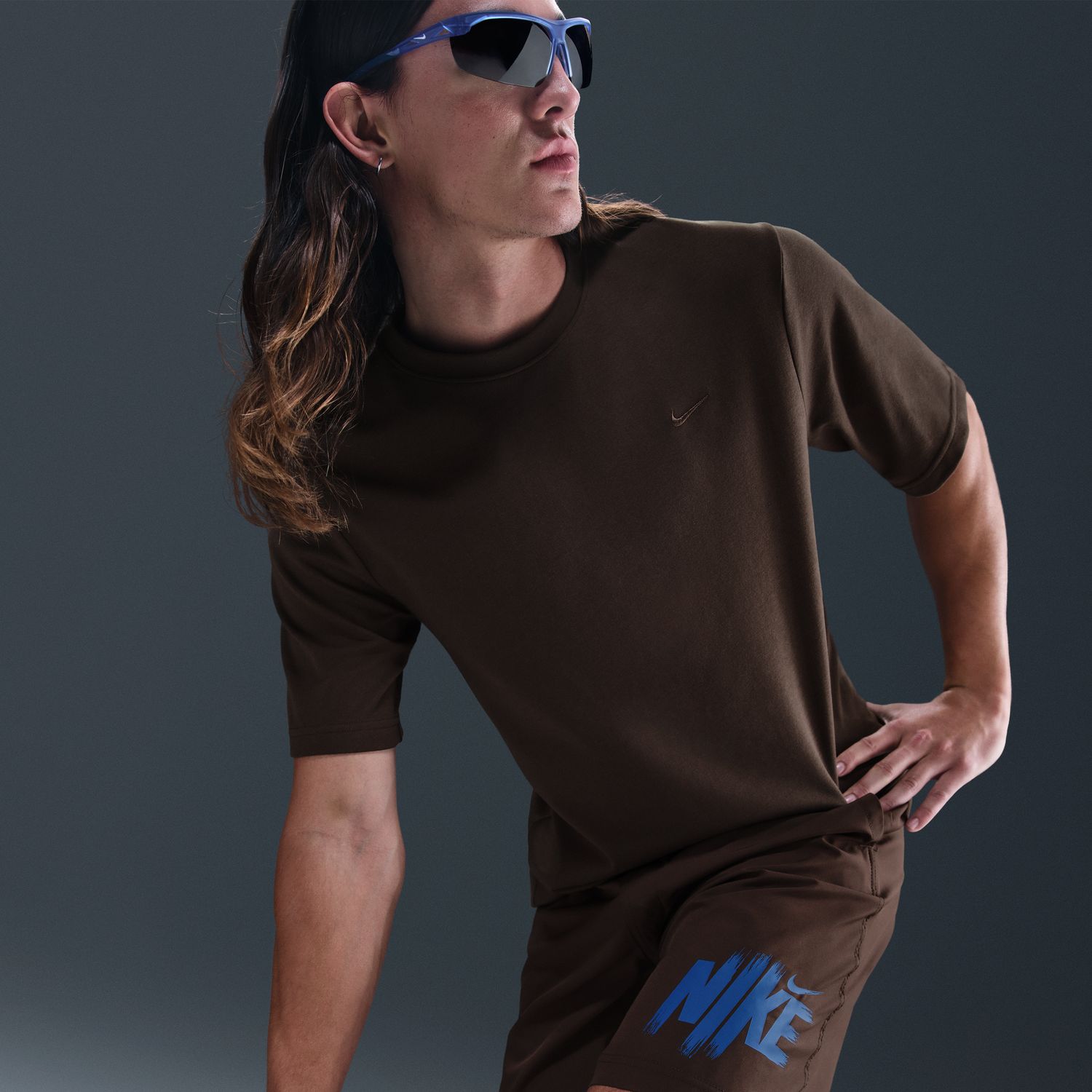 T-shirt de Homem M Nk DF Primary Stmt SS Castanho-8