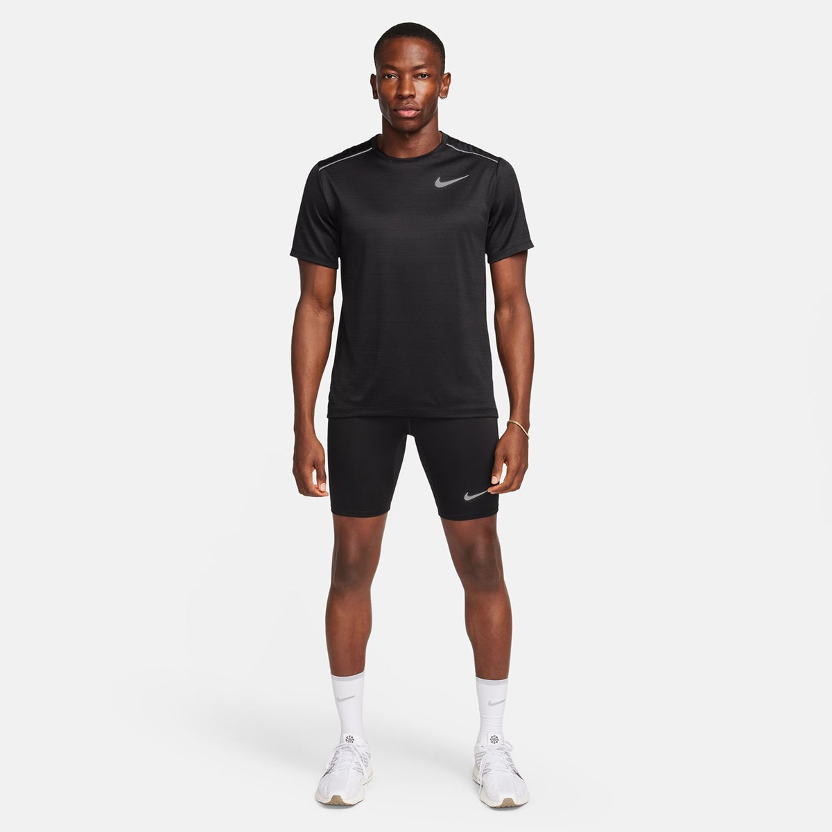Leggings Tipo Calções de Homem M Nk DF Fast Bf Half Tight Preto-5