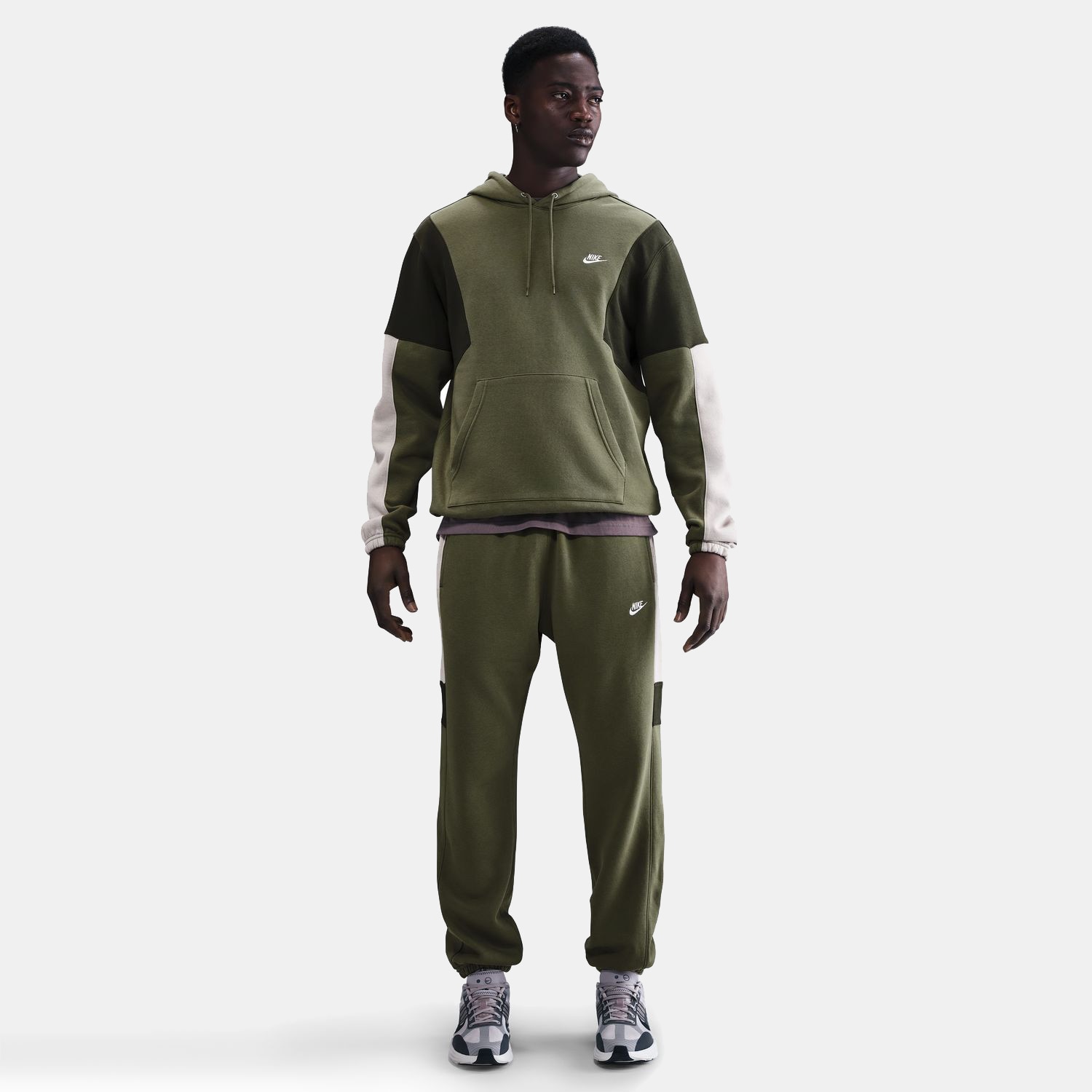 Fato de Treino de Homem Club Fleece Hded Track Gx Verde Azeitona-1