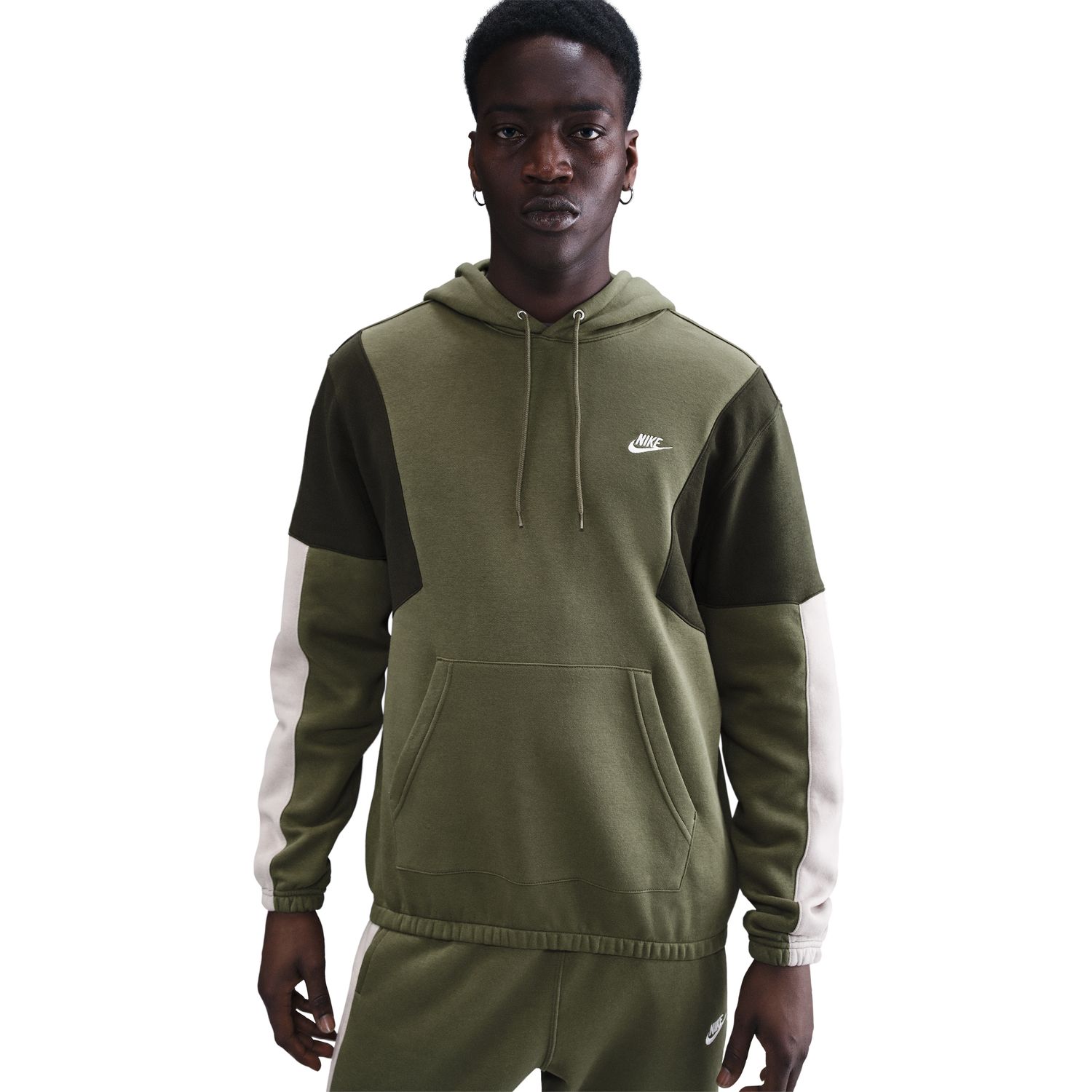Fato de Treino de Homem Club Fleece Hded Track Gx Verde Azeitona-3