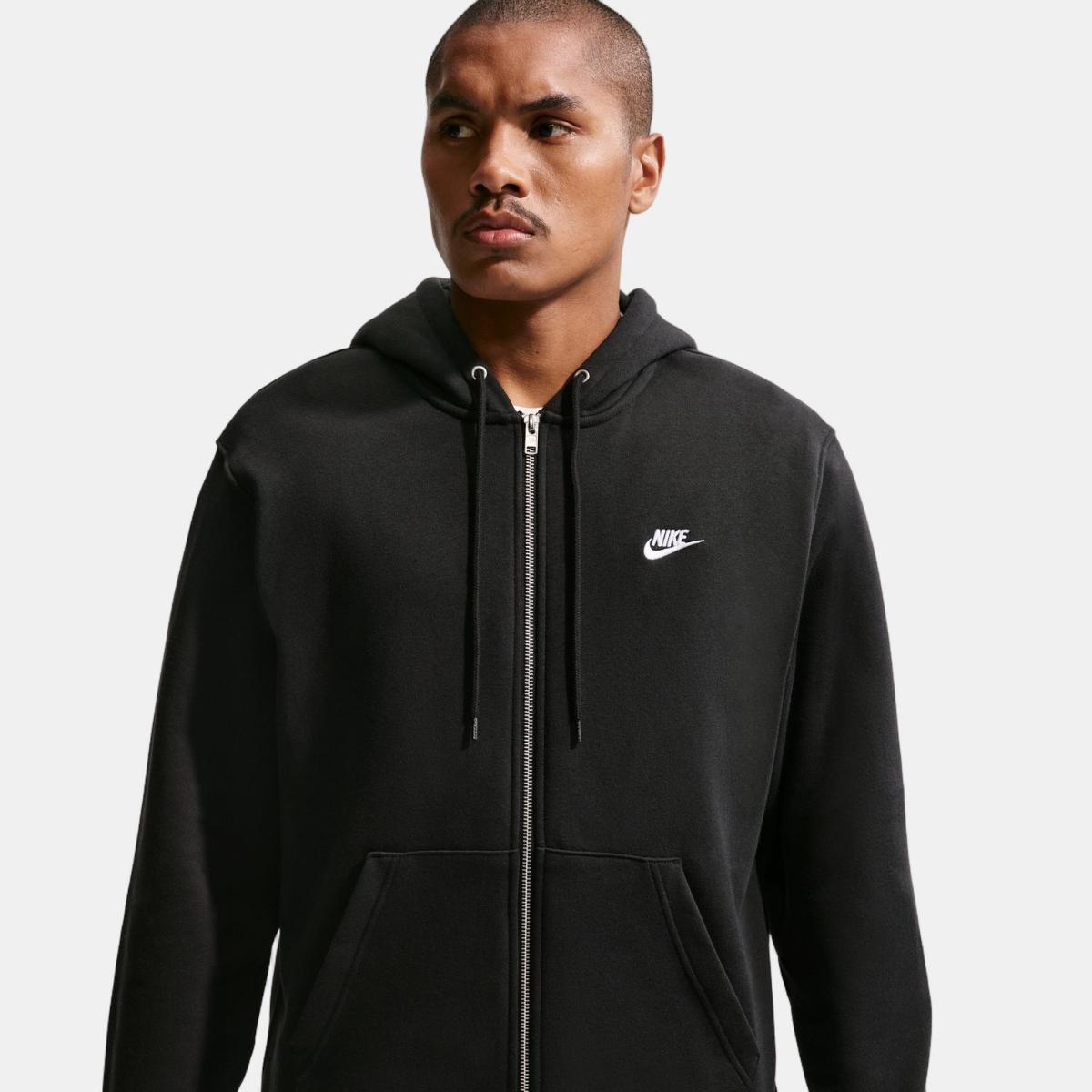 Sweatshirt de Homem M Nk Club Bb Fz Hoodie Preto-1