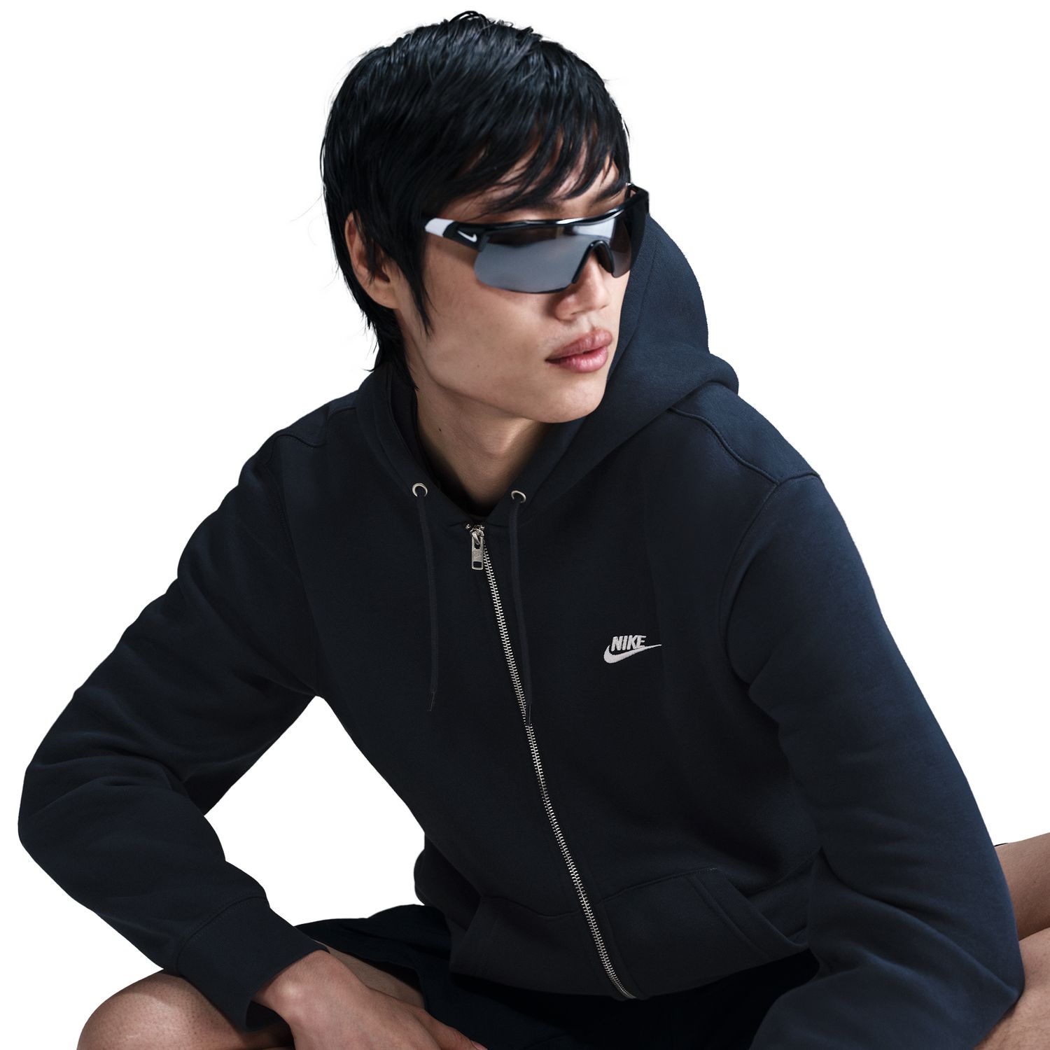 Sweatshirt de Homem M Nk Club Bb Fz Hoodie Azul-7