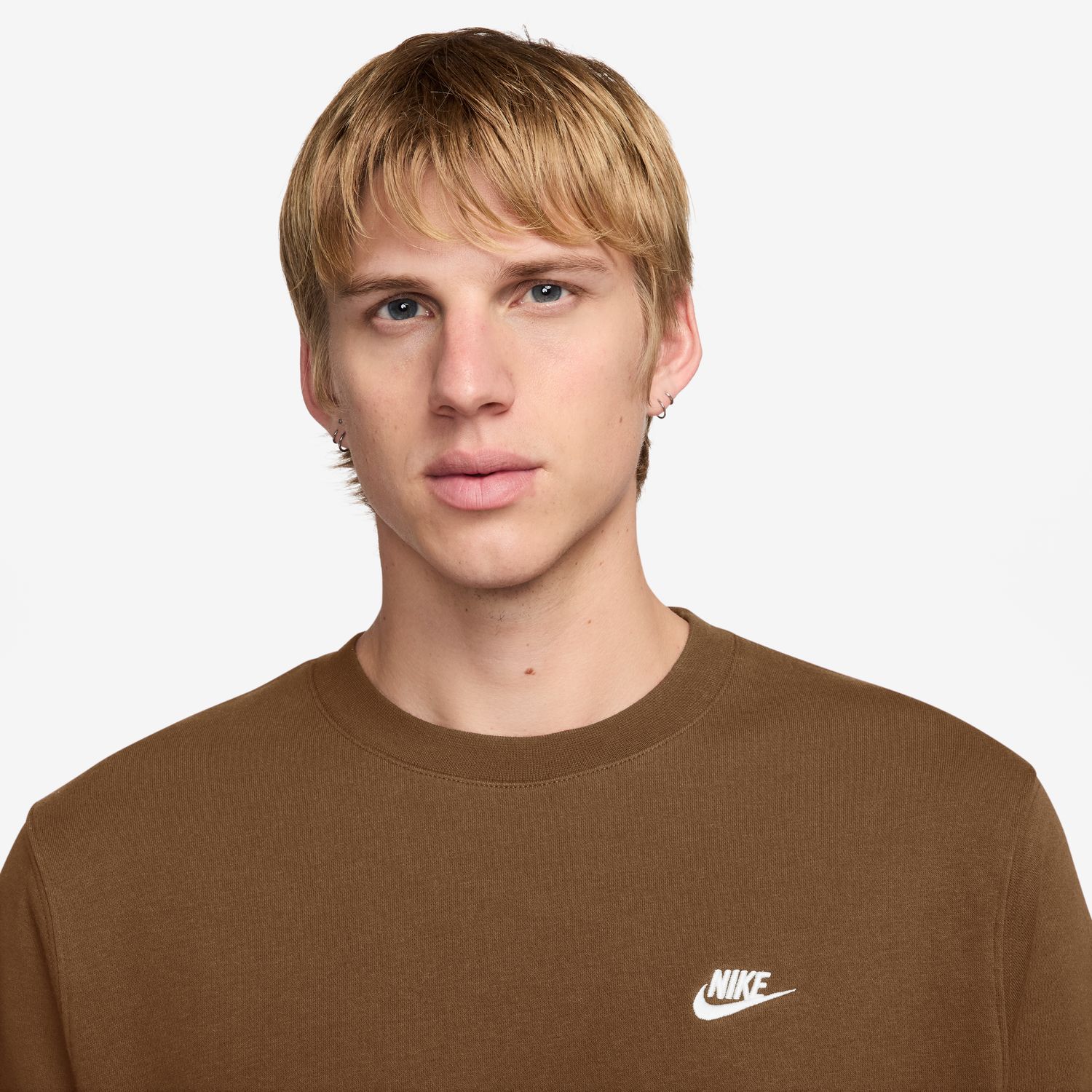 Sweatshirt de Homem M Nk Club Bb Crew Castanho-3
