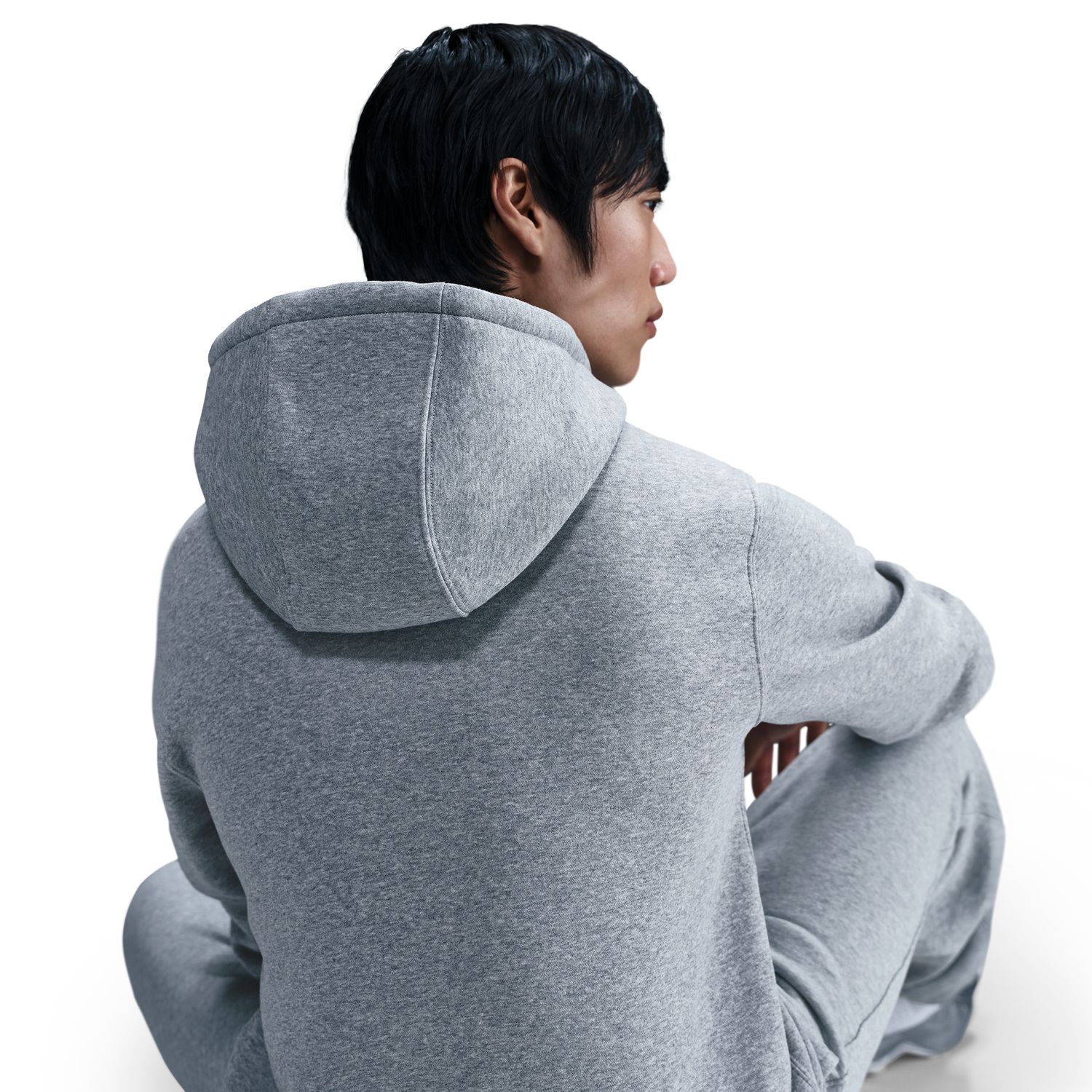 Sweatshirt de Homem M Nk Club Bb Fz Hoodie Cinzento-4