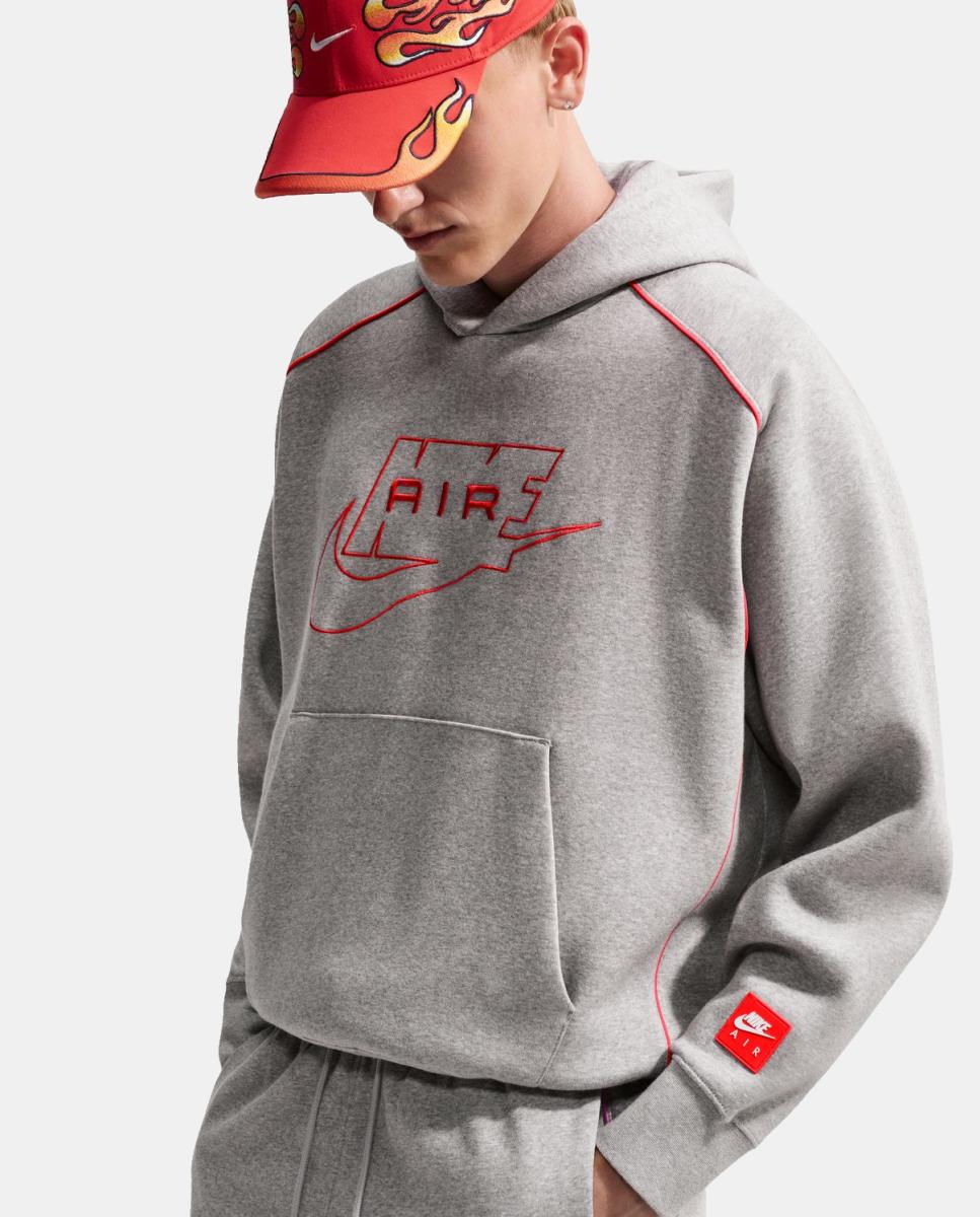 Sweatshirt de Homem M NK AIR PO HDY Cinzento-4