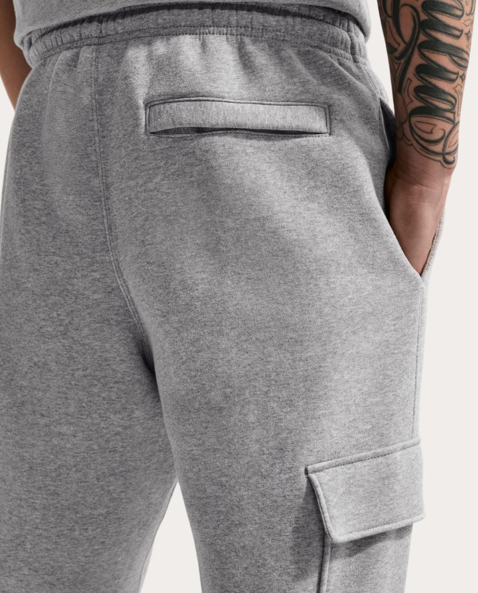 Calças de Homem Club Fleece Cargo Cinzento-4