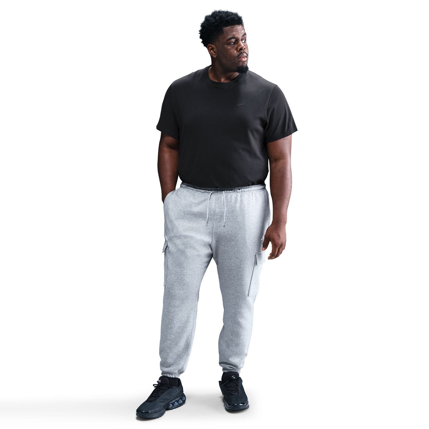 Calças de Homem Club Fleece Cargo Cinzento-6