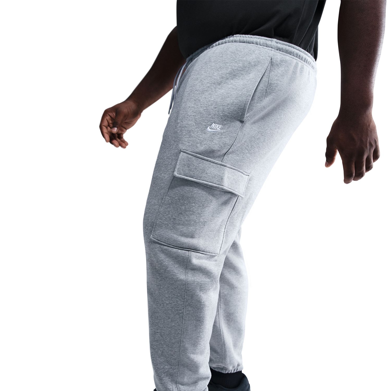 Calças de Homem Club Fleece Cargo Cinzento-11
