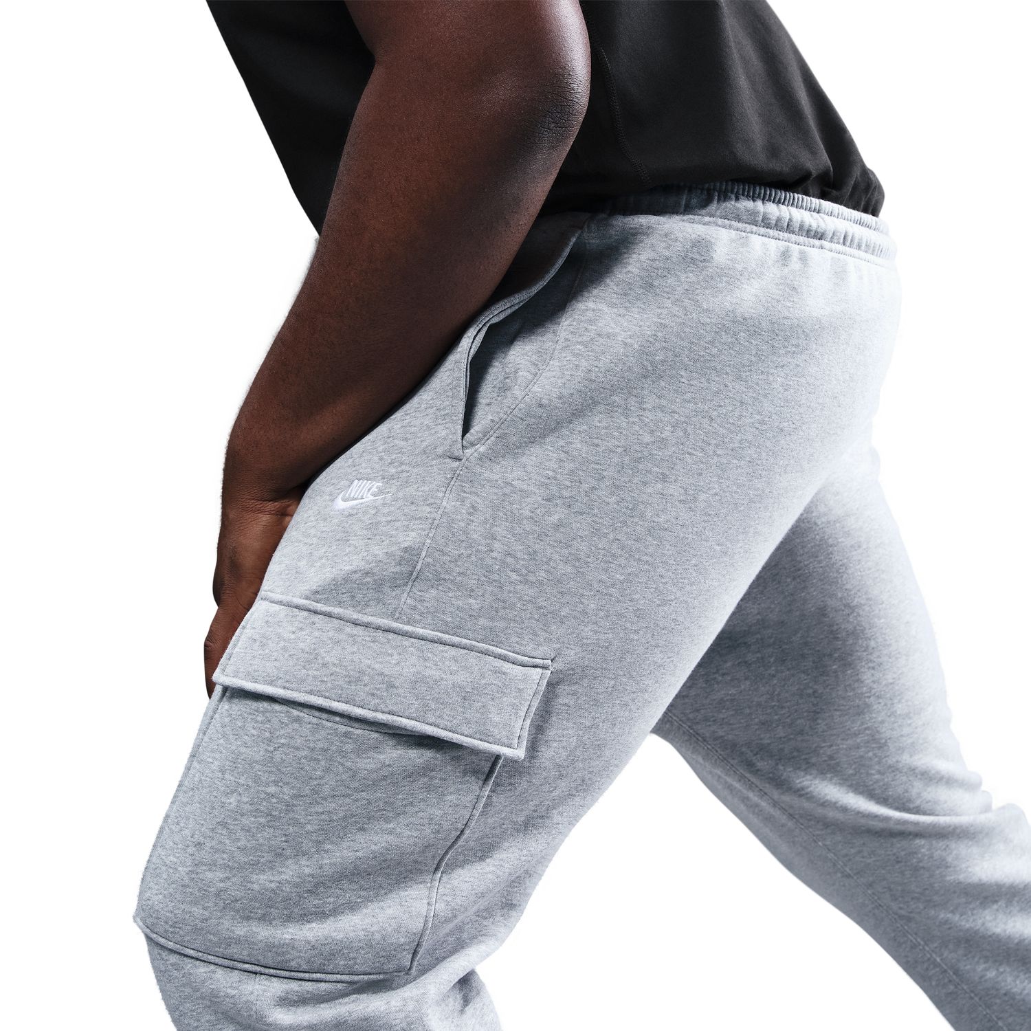 Calças de Homem Club Fleece Cargo Cinzento-13