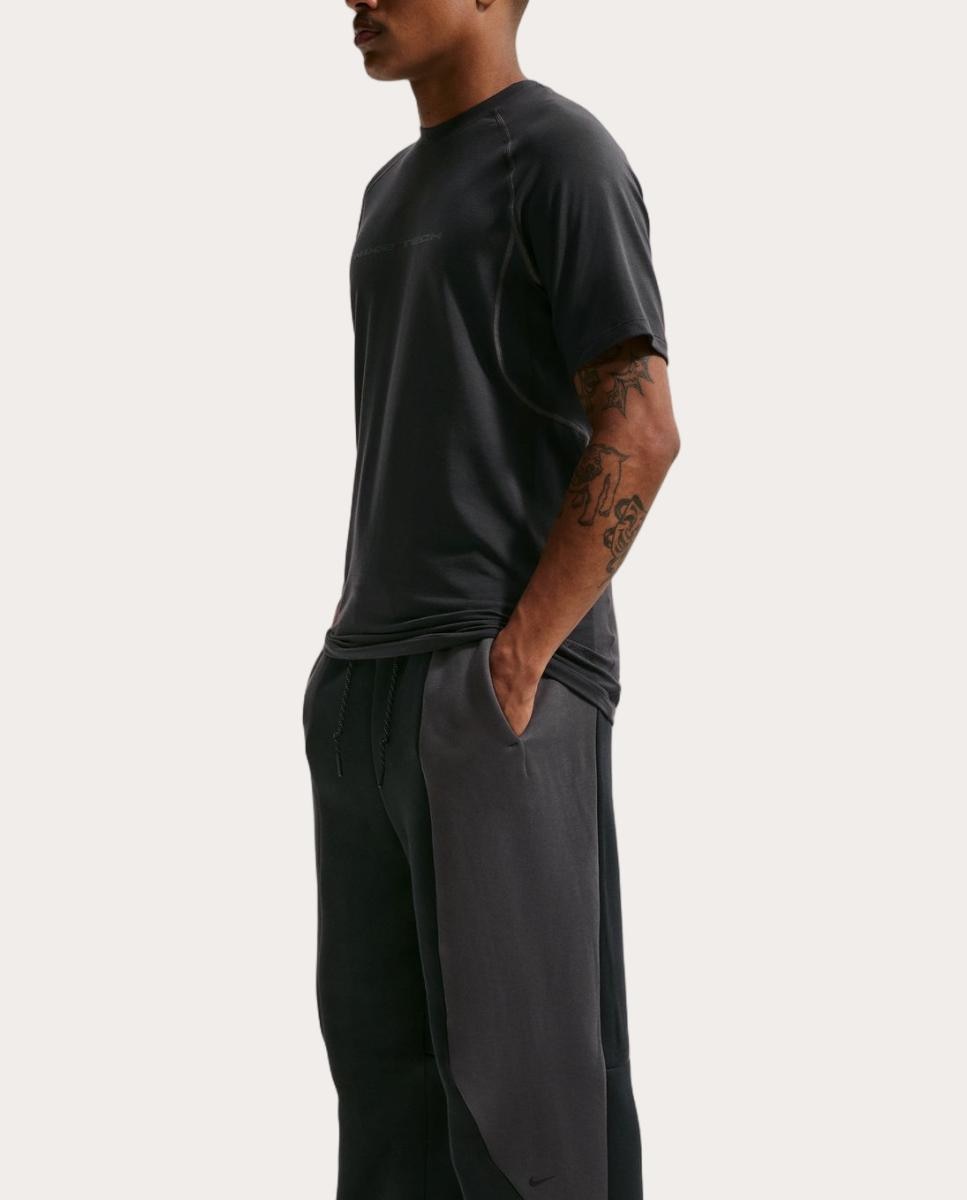 Calças Casual de Homem Tech Men's Color-Block Open-Hem Fleece Pants Preto-5