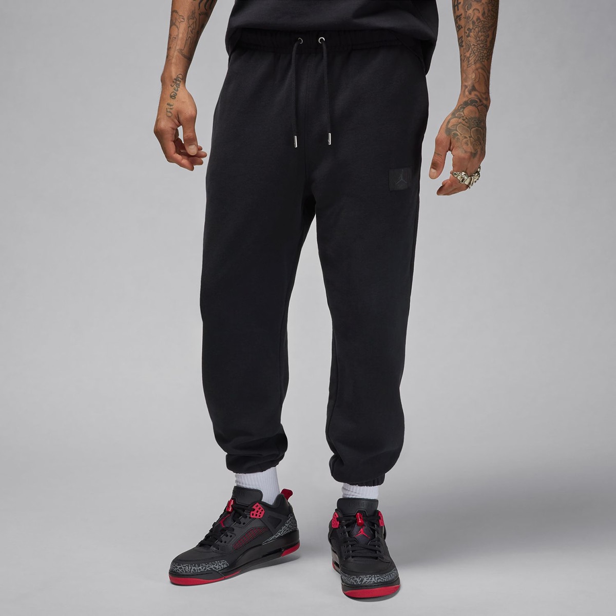 Calças de Homem Flight Fleece Jordan Preto-1
