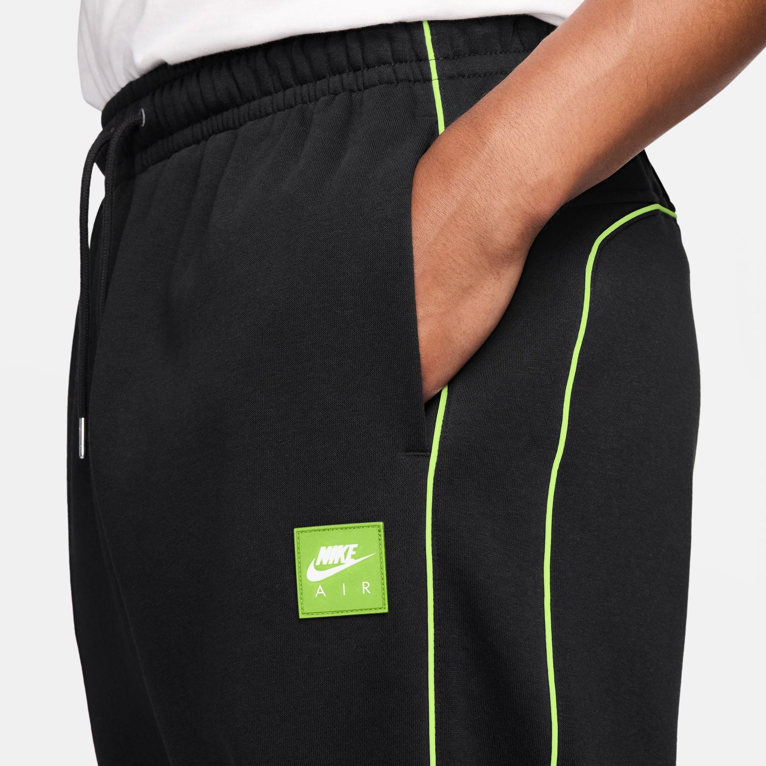 Calças de Homem M Nk Air Flc Jogger Preto-3