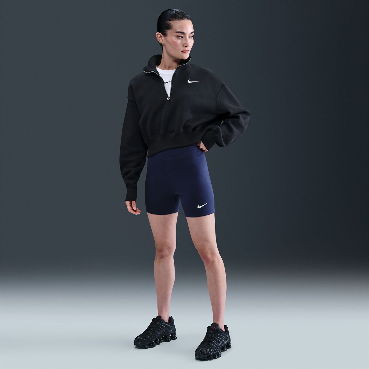 Leggings Tipo Calções de Mulher Sportswear Classic Azul-marinho-8